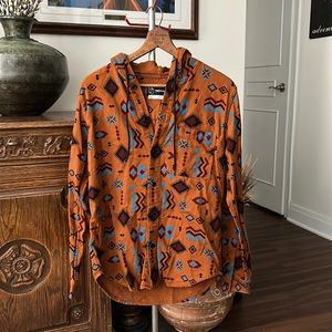 Original Use Men’s Aztec Southwest Button Down with  Hood
